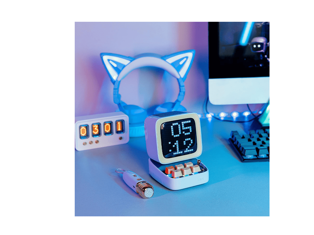 Divoom Ditoo-Mic Bluetooth Speaker with Karaoke Microphone - Blue in Qatar Divoom Ditoo-Mic Bluetooth Speaker with Karaoke Microphone - Blue in Qatar